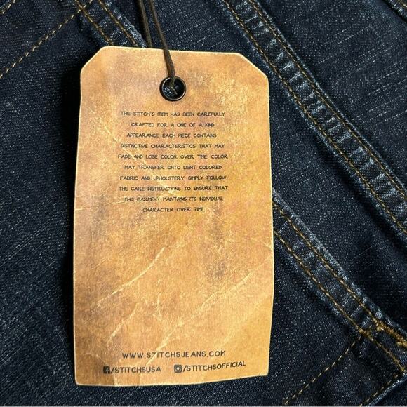 Stitch’s Barfly Slim Leg Dark Wash Jeans 36 NWT - Picture 14 of 15